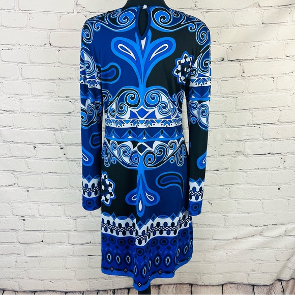 INC. INTERNATIONAL CONCEPTS PAISLEY BLUE DRESS SIZE (M) - Picture 4 of 7